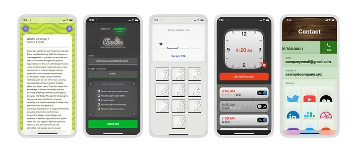 Daily UI prompt explorations and styles