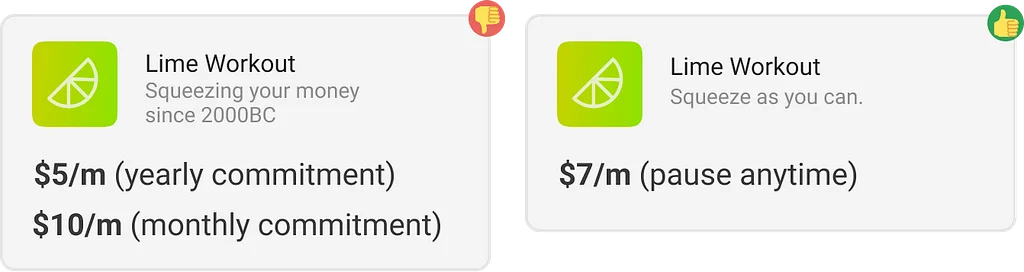 Comparing rigid lock-in with flexible pricing