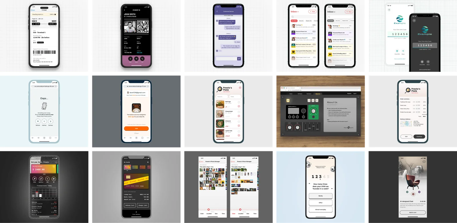 High-density data widgets