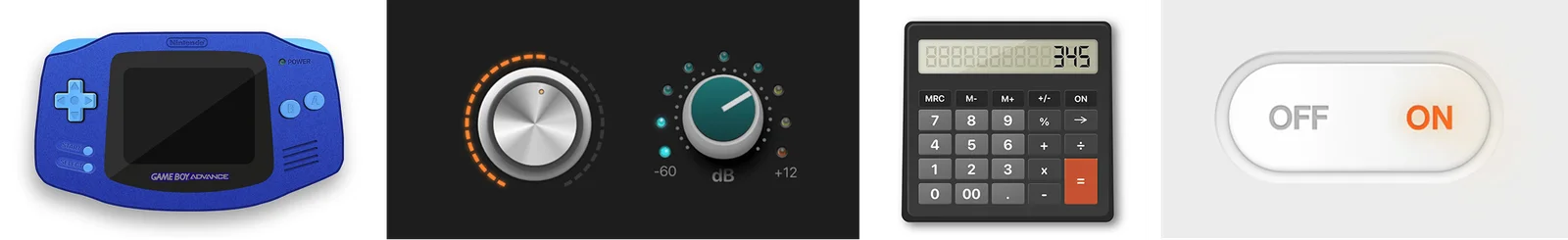 Tactile skeuomorphic dial design