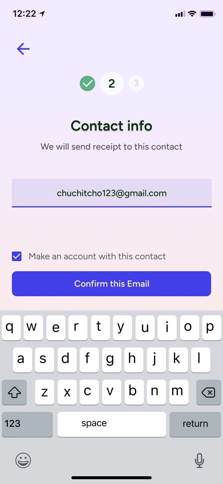 Screen 2: Checkout